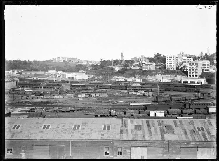 Mount Eden from Luna Park, Quay Street, Auckland Central, 1928