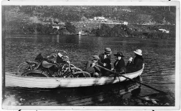 Image: Barney Magee, having just ferried passengers and bicycles across the Karamea River
