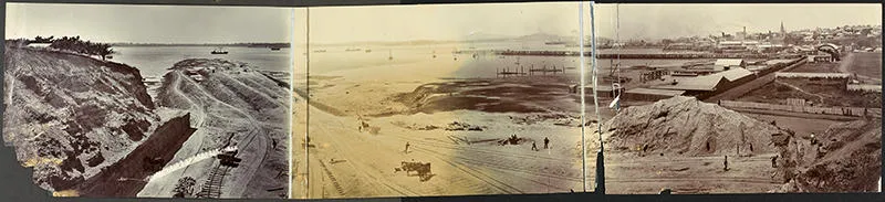 Photograph: Reclaiming Freemans Bay, 1908.