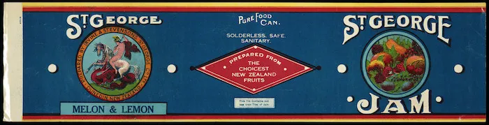 St George Preserving & Canning Company Ltd :[St George jam label for "Melon & lemon" jam. 1940-1960]