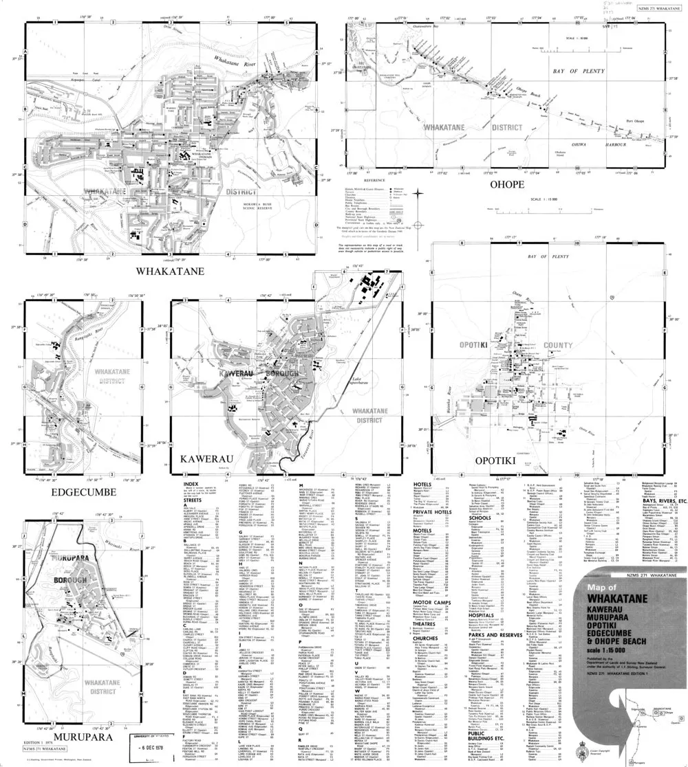 Whakatane; Kawerau; Murupara; Opotiki; Edgecumbe & Ohope Beach: street map [1st ed.]