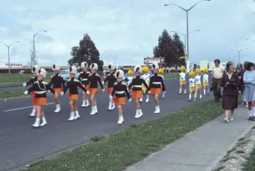 Marching girls, Māngere Community Festival, 1980 Image: Marching girls, Māngere Community Festival, 1980