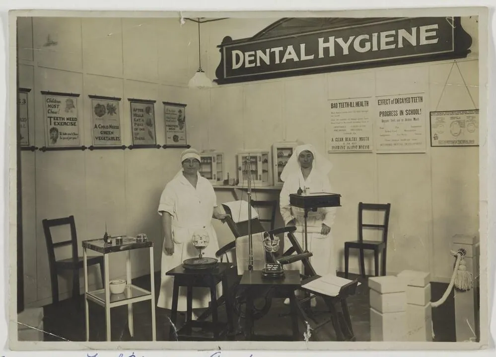 Nurses Falconer and Anderson at the Dunedin segment of the New Zealand and South Seas International Exhibition