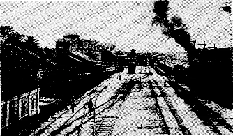 The railway station at Ipoh, through which a large number of people were evacuated prior to the occupation by Japanese troops. (Evening Post, 30 December 1941)