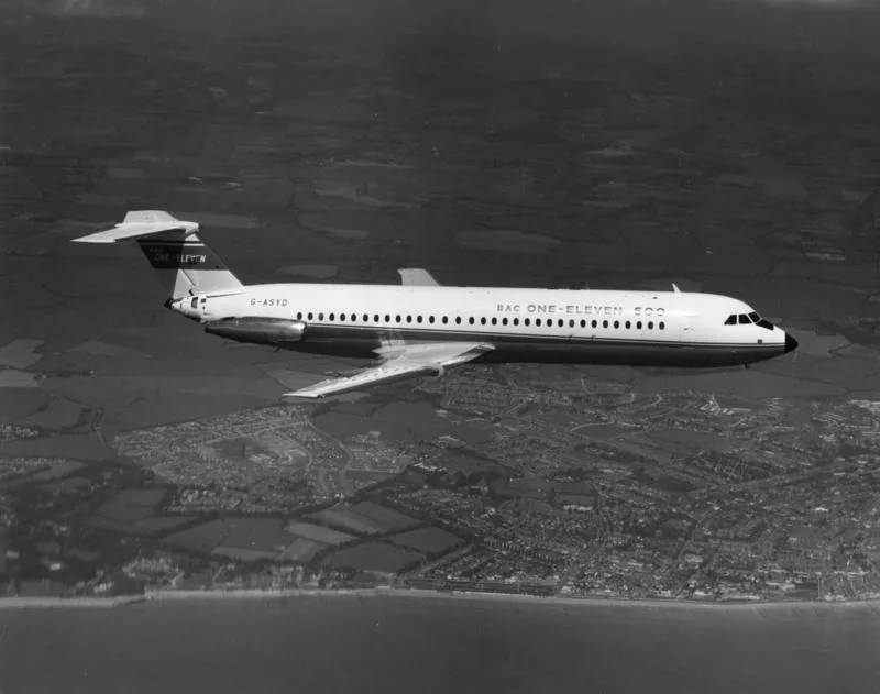 BAC 111 - 500 on its maiden flight from Bournemouth