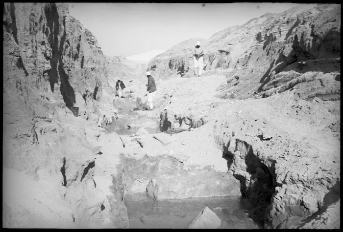 Holes in rock which will become wells, Egypt - Photograph taken by M Walker