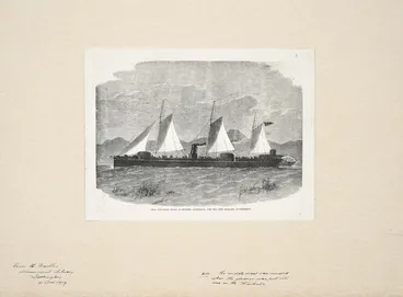 Image: [Illustrated London News] :Iron gun-boat built at Sydney, Australia, for the New Zealand Government [London ; Illustrated London News, 1863?]