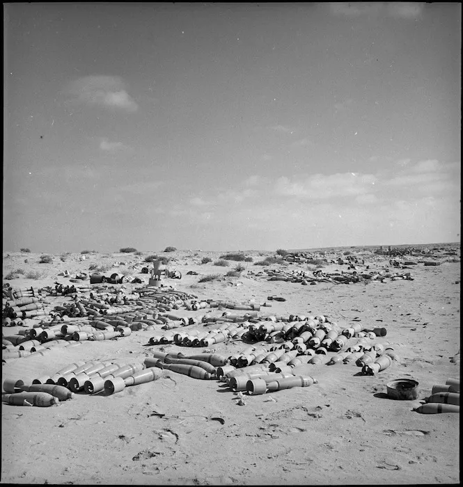 Bombs on the airfield at El Daba - Photograph taken by M D Elias