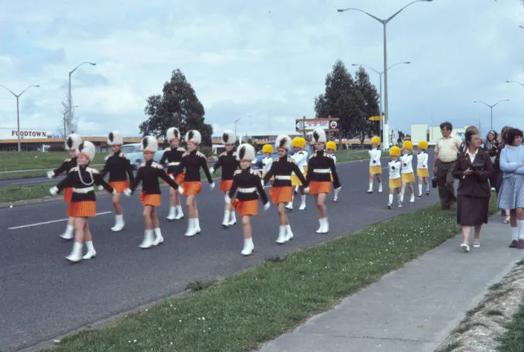 Marching girls, Māngere Community Festival, 1980