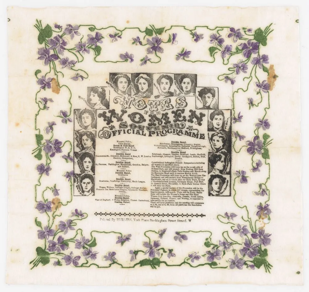 Napkin, Votes for Women Souvenir Official Programme