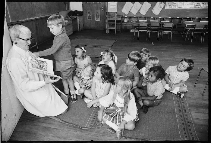Teacher, Tessa MacPherson, and her class at Raumati School