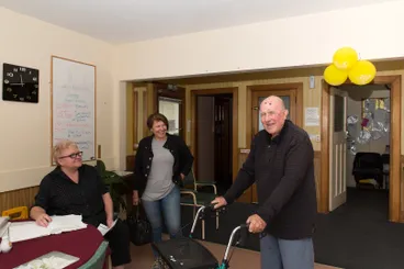 Image: Staff and residents at a rest home in New Brighton