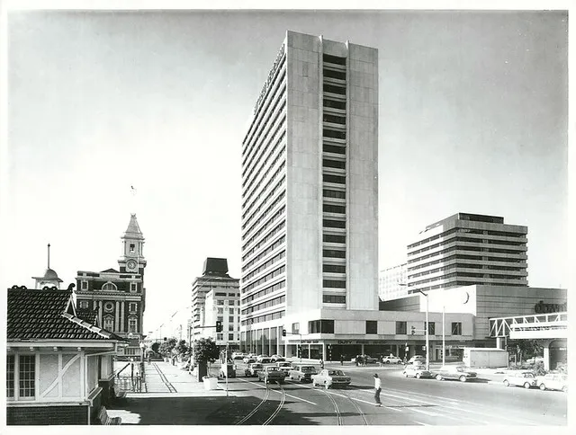 Quay Street is dominated by Air New Zealand House and downtown re-development project, Auckland.