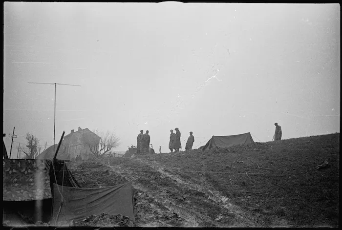 Difficult conditions in the Artillery area of the NZ Division Sector on the Italian Front, World War II - Photograph taken by George Kaye