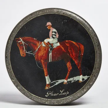 Image: Cake Tin - Phar Lap, Metal, 1930s
