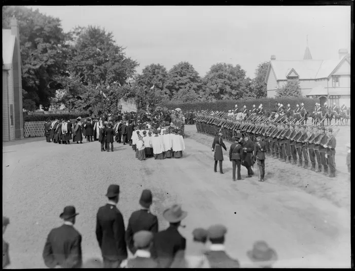 Laying of the foundation stone at School House, Christ's College, Christchurch