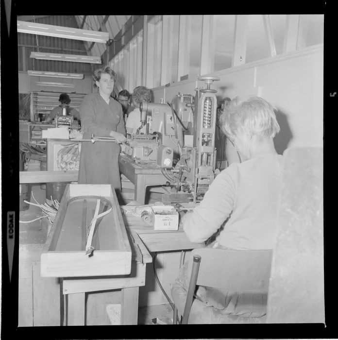 Workers at Tatra Leather factory, Wainuiomata, Lower Hutt