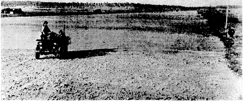t^'- United States "jeep* on the.runway of an airport built ■by the Japanese* during- their occupation of Jt«sl§fet% GiuuUdGatuiK hlarUU ThA'airporti was- almost completed^uifa island. ' (Evening Post, 07 October 1942)