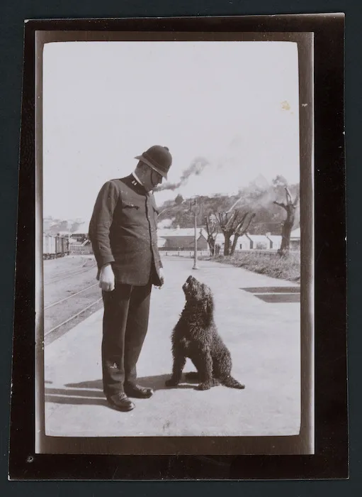 Policeman and dog