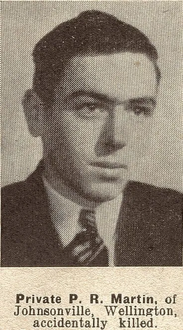 Image: Private P. R. Martin, of Johnsonville, Wellington, accidentally killed