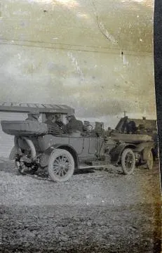 Japanese officers in cars, Featherston Camp : digital image