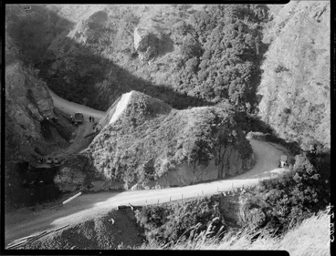 Image: Road construction, Ngauranga Gorge, Wellington