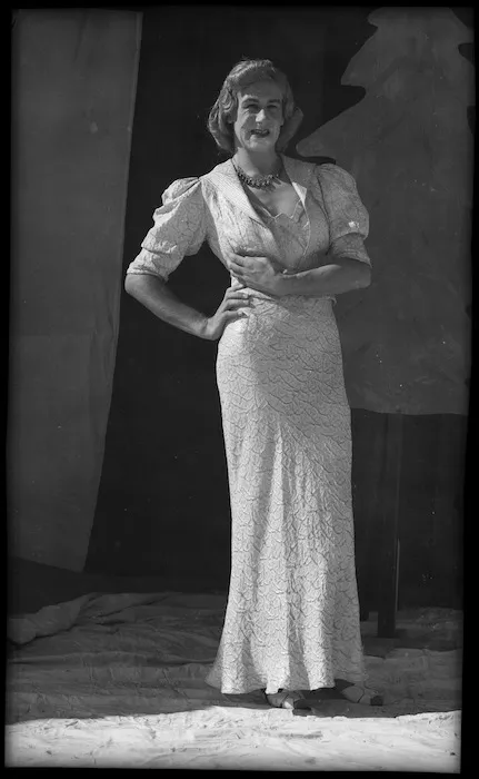 One of the female impersonators in the Kiwi Concert Party, Egypt