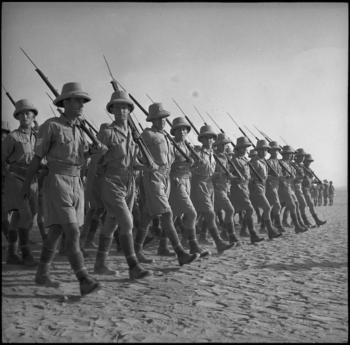 NZ units being reviewed by General Freyberg in Egypt