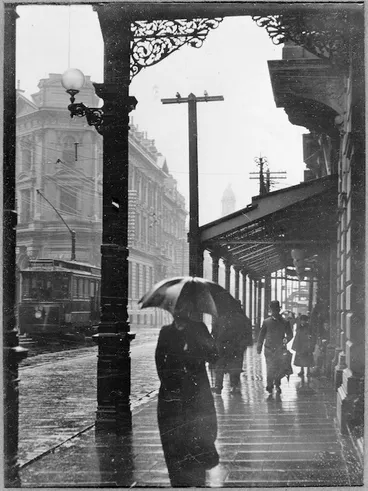 Image: Willis Street, Wellington, on a rainy day