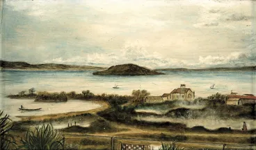 Image: Ohinemutu and Mokoia Island by unknown artist