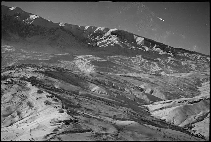 Aerial view looking towards Guardiagrele showing the Moro River, Italy - Photograph taken by G Kaye