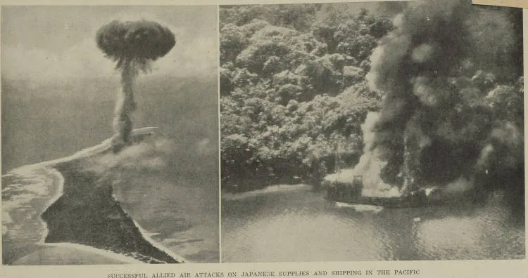 Successful Allied air attacks on Japanese supplies and shipping in the Pacific