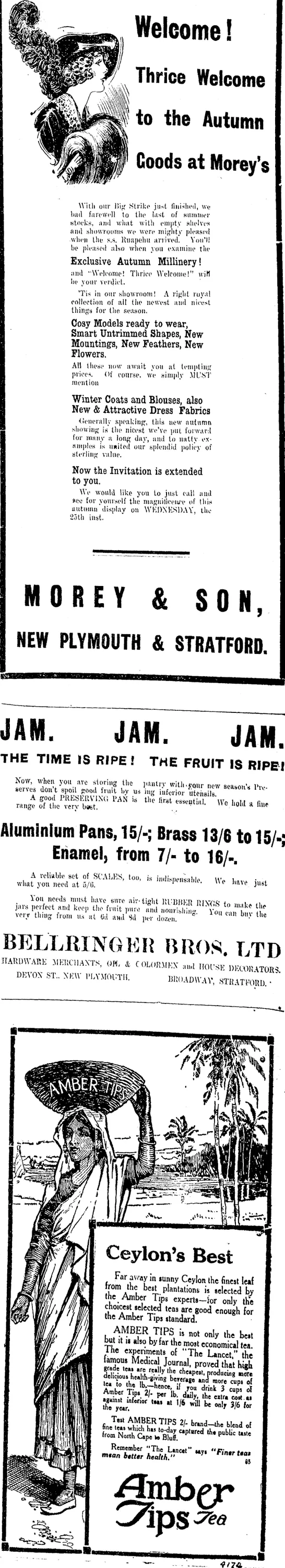 Page 2 Advertisements Column 6 (Taranaki Daily News 20-2-1914)