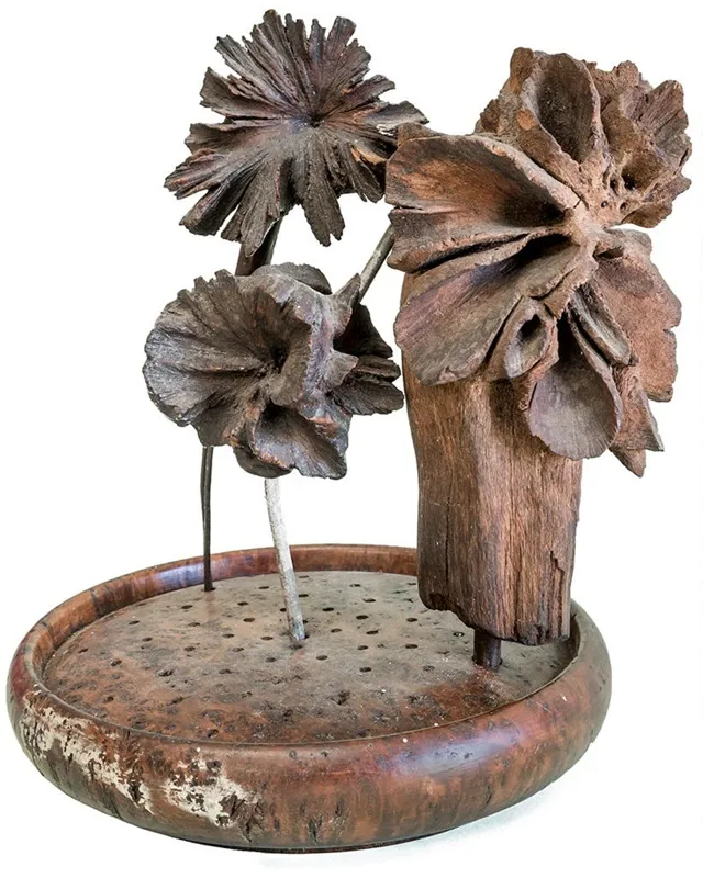 Wood Roses on a Base