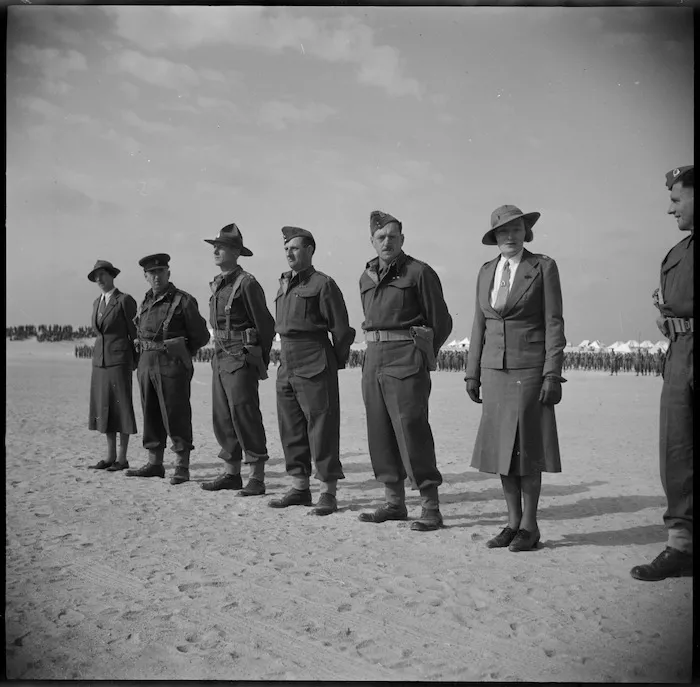 Recipients awaiting decoration at parade of 6 NZ Infantry Brigade, Maadi, World War II