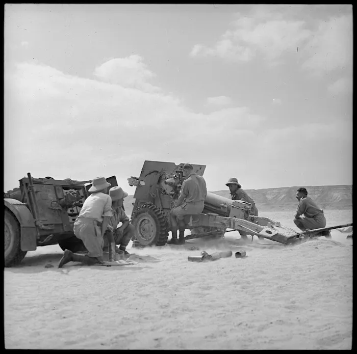 4 Fd gun firing during a practice shoot, Egypt
