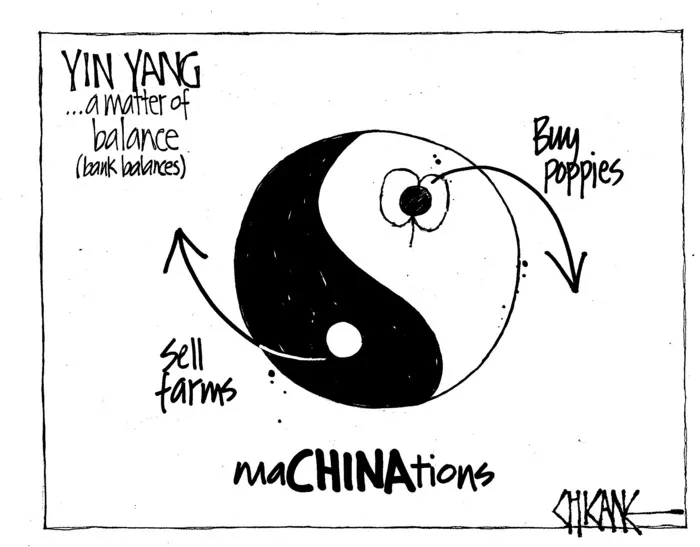 Winter, Mark 1958- :YIN YANG... a matter of balance (bank balances). Sell farms - buy poppies. 24 April 2012
