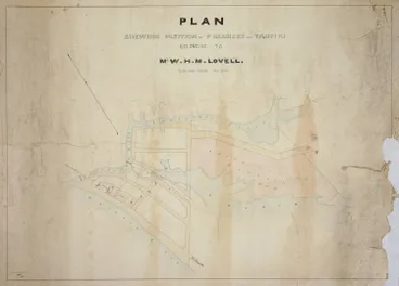 Image: Plan shewing position of premises at Taupiri belonging to Mr W. H. M. Lovell