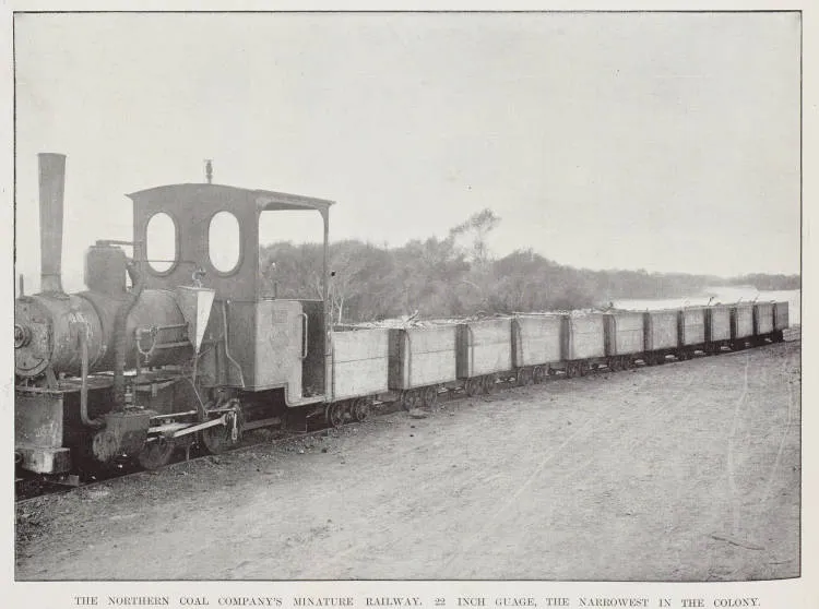 The Northern Coal Company's minature railway. 22 inch gauge, the narrowest in the colony