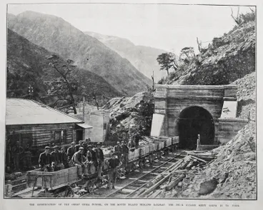 Image: The Construction Of The Great Otira Tunnel, On The South Island Midland Railway