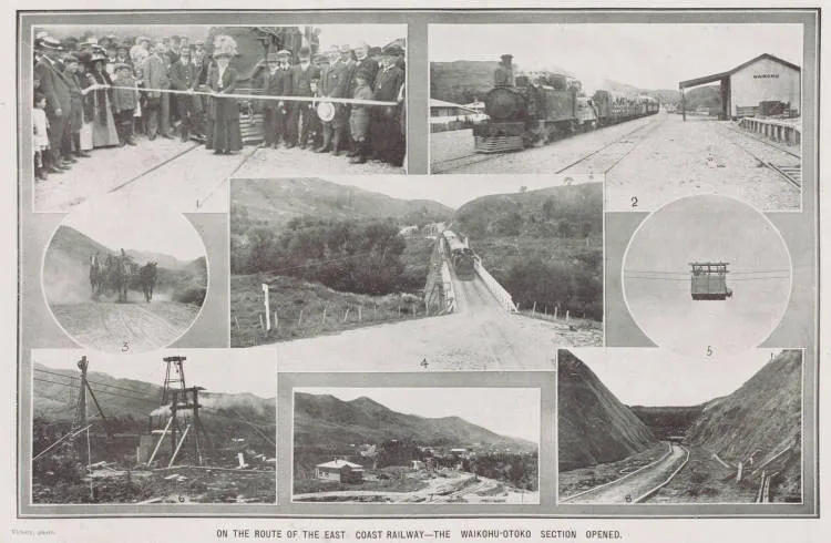 The route of the East Coast Railway - the Waikohu-Otoko section opened