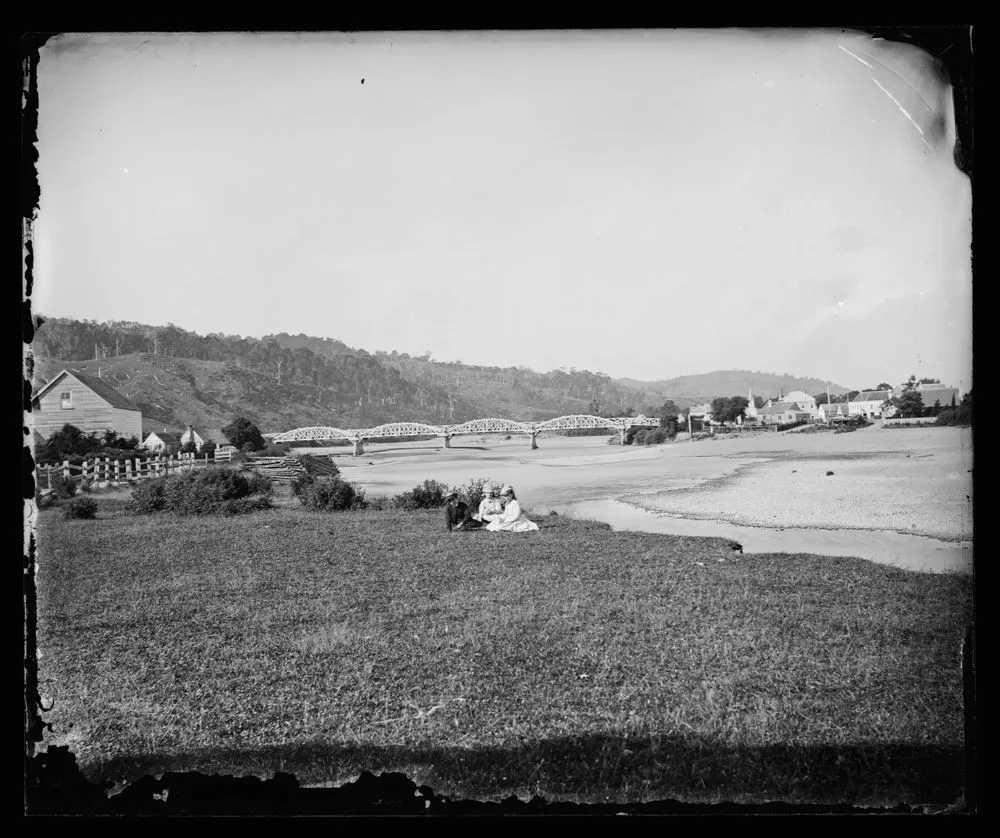 The Lower Hutt River and Bridge, near Wellington, NZ