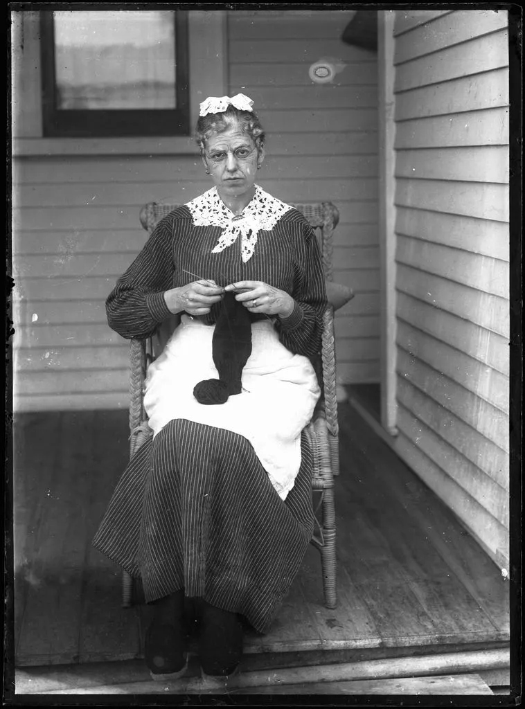 Unidentified Knitting Woman