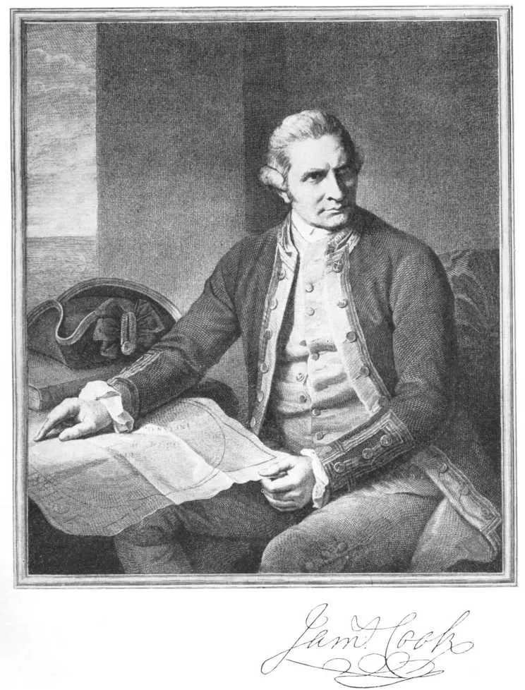 Engraving of Captain James Cook (after Nathaniel Dance's 1776 oil portrait)