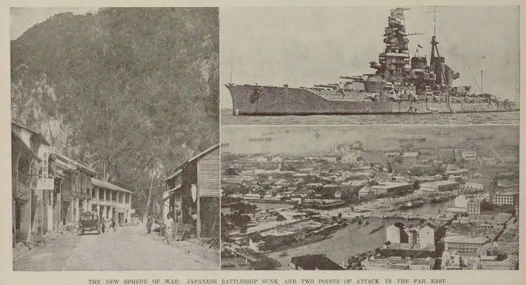 The new sphere of war: Japanese battleship sunk and two points of attack in the Far East