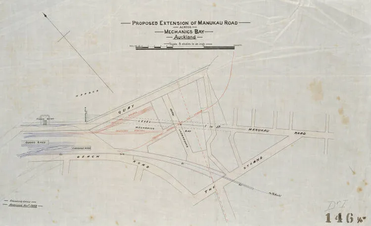 Proposed extension of Manukau Road across Mechanics Bay Auckland