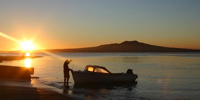 sunrise, takapuna boat ramp, New Zealand