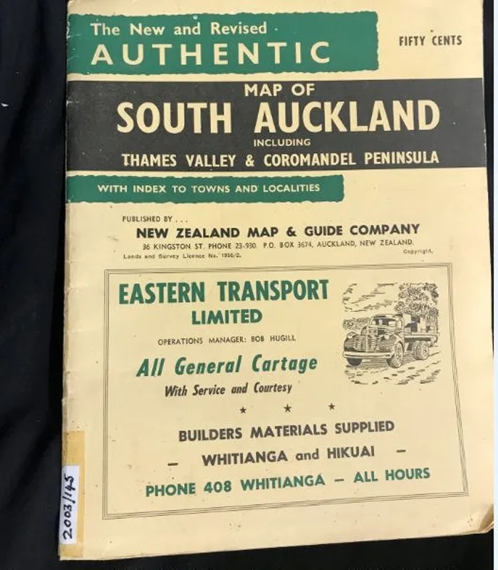 Book, Map of South Auckland, including Thames Valley and Coromandel Peninsula