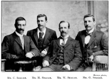 Image: Hanna, photo. — Mr. C. Seagar. Mr. H. Seagar. Mr. W. Seagar. Mr. G. Seagar