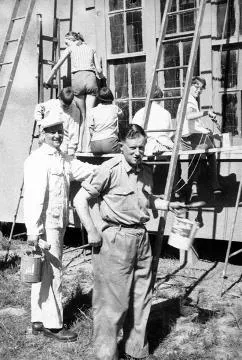 Repainting Upper Plain church